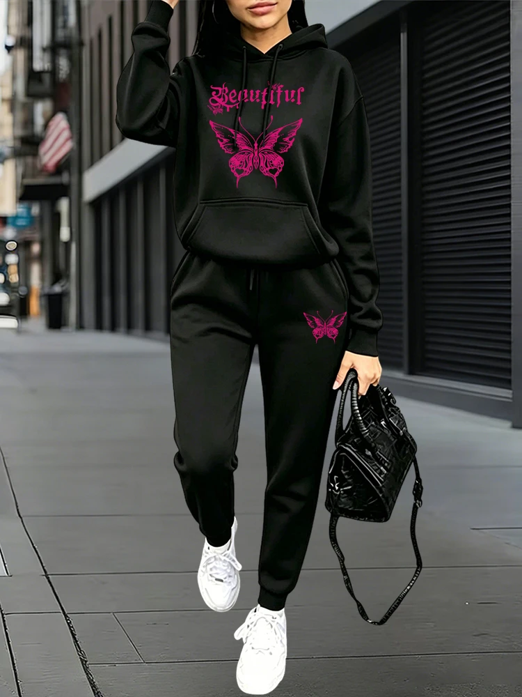 Outdoor Sports Outfit - Осенне-зимние повседневные спортивные костюмы: худи +