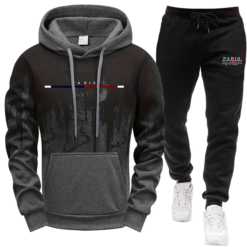 Outdoor Sports Outfit - Мужской комплект/худи/брюки: осенне-зимний спортивный костюм с