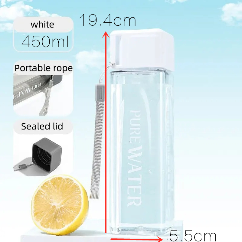 450 мл, 1 шт., прозрачное квад – обзор и цена Outdoor Sport Glass Water Bottle